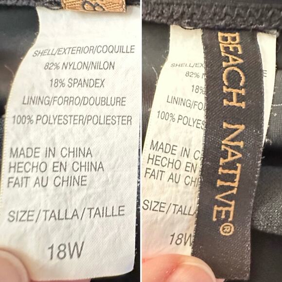 Beach Native Skirted Swim Bottom Size 18W Black - Picture 3 of 5